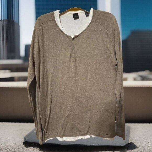 Scotch & Soda Henley Sweater With Thermal Interior Cotton Cashmere - Picture 1 of 7